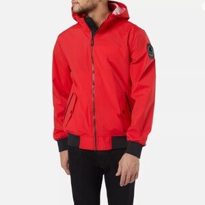 NWOT: PAJAR - Red Halcyon Bomber Removable Hood Men’s Raincoat, Size L